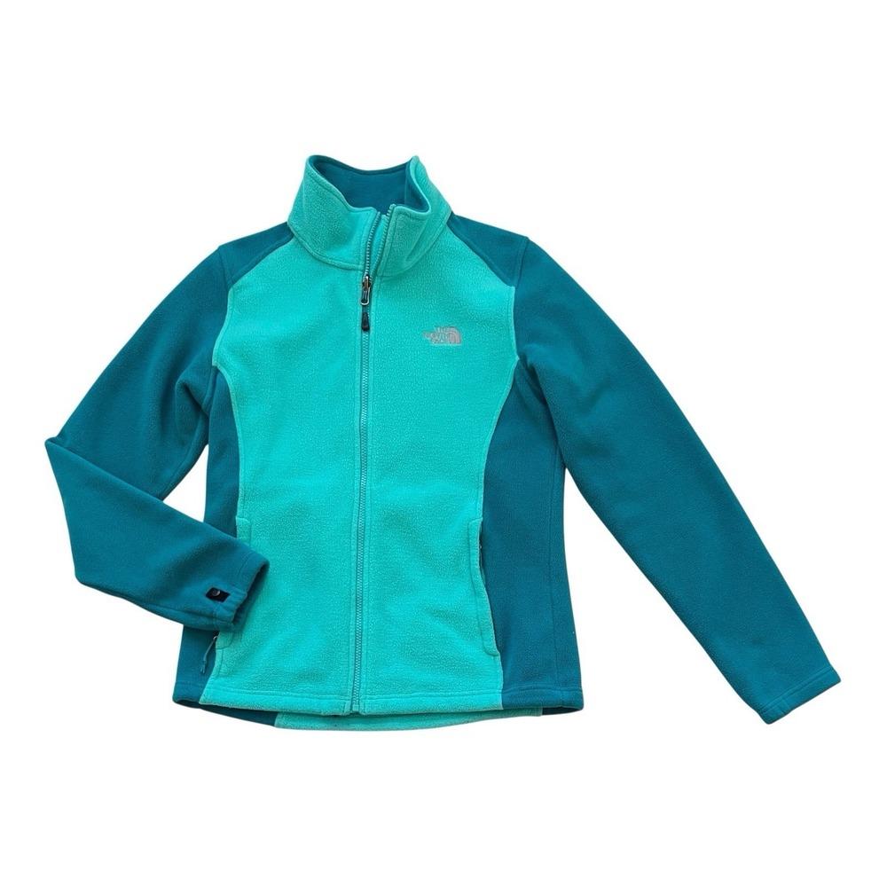 The North Face Fleece Jacket Turquoise Blue Full Zip Women's Medium